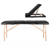 Bärbar massagebänk / behandlingsbänk WOOD COMFORT med lutning svart + väska