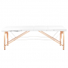 Bärbar massagebänk / behandlingsbänk WOOD COMFORT vit med lutning + väska