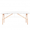 Bärbar massagebänk / behandlingsbänk WOOD COMFORT vit med lutning + väska