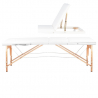 Bärbar massagebänk / behandlingsbänk WOOD COMFORT vit med lutning + väska
