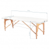 Bärbar massagebänk / behandlingsbänk WOOD COMFORT vit med lutning + väska