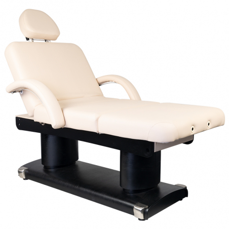 Elektrisk behandlingsbänk / massagesäng AZZURRO 838A, uppvärmning, 4-motor, beige / svart