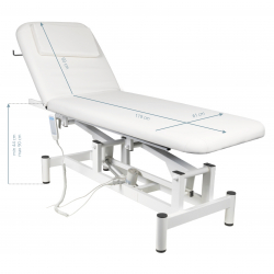 Elektrisk massagebänk / behandlingssäng vit 079 1-motor