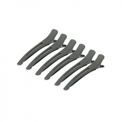 Hårklämmor / hårclips till frisörer E-12B 11,5cm 6st grå