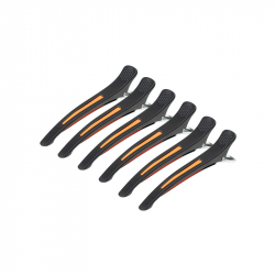 Hårklämmor / hårclips till frisörer E-13 11,5cm 6st mix neon