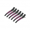 Hårklämmor / hårclips till frisörer E-13 11,5cm 6st mix neon