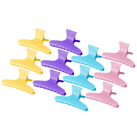 Hårklämmor / hårclips till frisörer KRABY E-47 8,2cm mixade färger