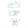 Elektrisk fotvårdsstol / behandlingsbänk svart AZZURRO 706 PEDI 1-motor
