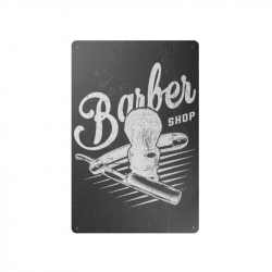 Plåtskylt B026 för barbershop, frisörsalong