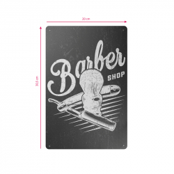 Plåtskylt B026 för barbershop, frisörsalong
