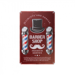 Plåtskylt B030 för barbershop, frisörsalong
