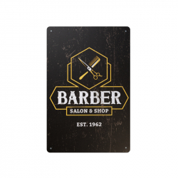 Plåtskylt B035 för barbershop, frisörsalong