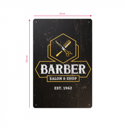 Plåtskylt B035 för barbershop, frisörsalong