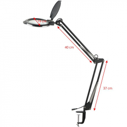 Förstoringslampa / bordslampa vit med bordsfäste LED MOONLIGHT 8013/6