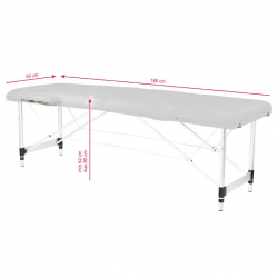 Bärbar massagebänk / behandlingsbänk ALUMINIUM COMFORT grå + väska