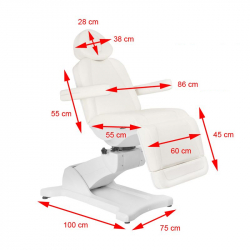 Elektrisk behandlingsbänk AZZURRO 869A roterbar 4-motor vit
