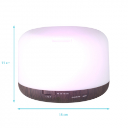 Luftfuktare / aroma diffuser SPA 03 DARK WOOD med aromaterapi 500ml med timer