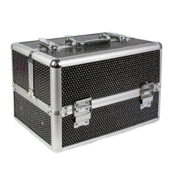Kosmetikväska / sminkväska 7038-1 svart i aluminium