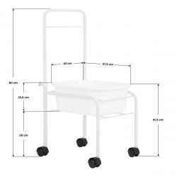 Rullvagn med balja för pedikyr vit