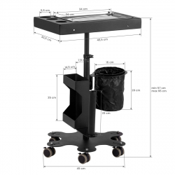 Multifunktionell rullvagn PRO INK 716C svart