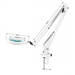 Förstoringslampa / bordslampa GLOW 308 LED 8 dioptrier (3 ggr) vit