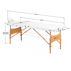 Bärbar massagebänk / behandlingssäng ACTIV 2 LUX vit, lutning, väska