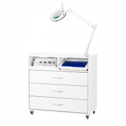 4-i-1 fotvård set med rullvagn + slipmaskin EXO + sterilisator + lampa