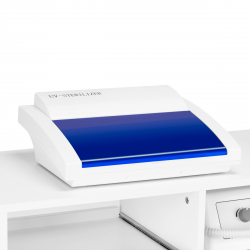 4-i-1 fotvård set med rullvagn + slipmaskin EXO + sterilisator + lampa