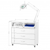 4-i-1 fotvård set med rullvagn + slipmaskin EXO + sterilisator + lampa