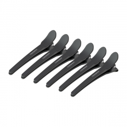 Hårklämmor / hårclips till frisörer E-17 10,5cm 6st svart