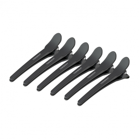 Hårklämmor / hårclips till frisörer E-17 10,5cm 6st svart