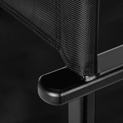 Hopfällbar make-up stol i aluminium svart