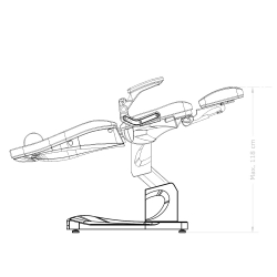 Elektrisk fotvårdsstol / behandlingsbänk SONIA DENEB PEDI 3-motor vit