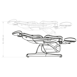 Elektrisk fotvårdsstol / behandlingsbänk SONIA SADIRA PEDI 3-motor vit