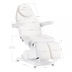 Elektrisk fotvårdsstol / behandlingsbänk SILLON BASIC PEDI 3-motor vit