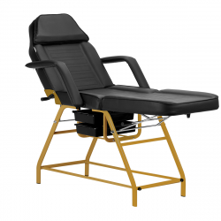Behandlingsbänk 557G med lådor guld / svart