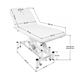 Elektrisk behandlingssäng / massagebänk AZZURRO 684 1-motor vit