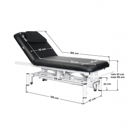 Elektrisk massagebänk / behandlingssäng AZZURRO 684 1-motor svart