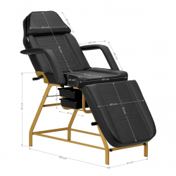 Behandlingsbänk 557G med lådor guld / svart