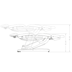 Elektrisk behandlingsbänk SONIA GIRTA 4-motor vit