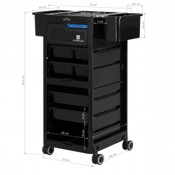 Frisörvagn GABBIANO 68UV svart med UV sterilisator