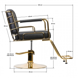 Frisörstol GABBIANO PRATO II GOLD svart