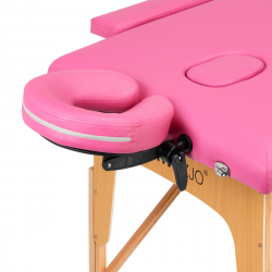 Bärbar massagebänk / behandlingssäng WOOD COMFORT rosa + väska