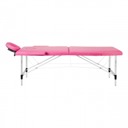 Bärbar massagebänk / behandlingssäng ALUMINIUM COMFORT rosa + väska