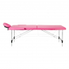 Bärbar massagebänk / behandlingssäng ALUMINIUM COMFORT rosa + väska