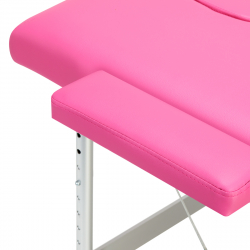 Bärbar massagebänk / behandlingssäng ALUMINIUM COMFORT rosa + väska