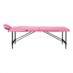 Bärbar massagebänk / behandlingssäng ALUMINIUM COMFORT rosa / svart + väska