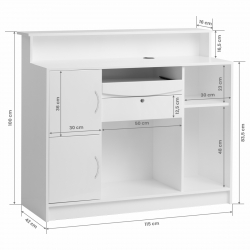 Receptionsdisk / kassadisk GABBIANO G26S vit / silver