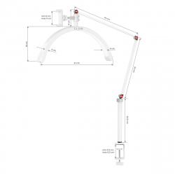 Arbetslampa / bordslampa Glow MX3 Half Moon vit