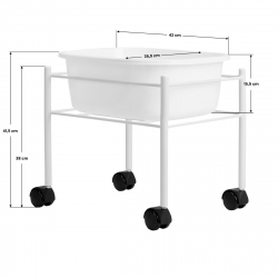 Fotbad (balja) med rullvagn vit 5L